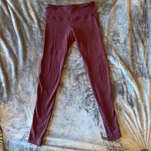 Lulu Lemon maroon leggings with hidden pocket